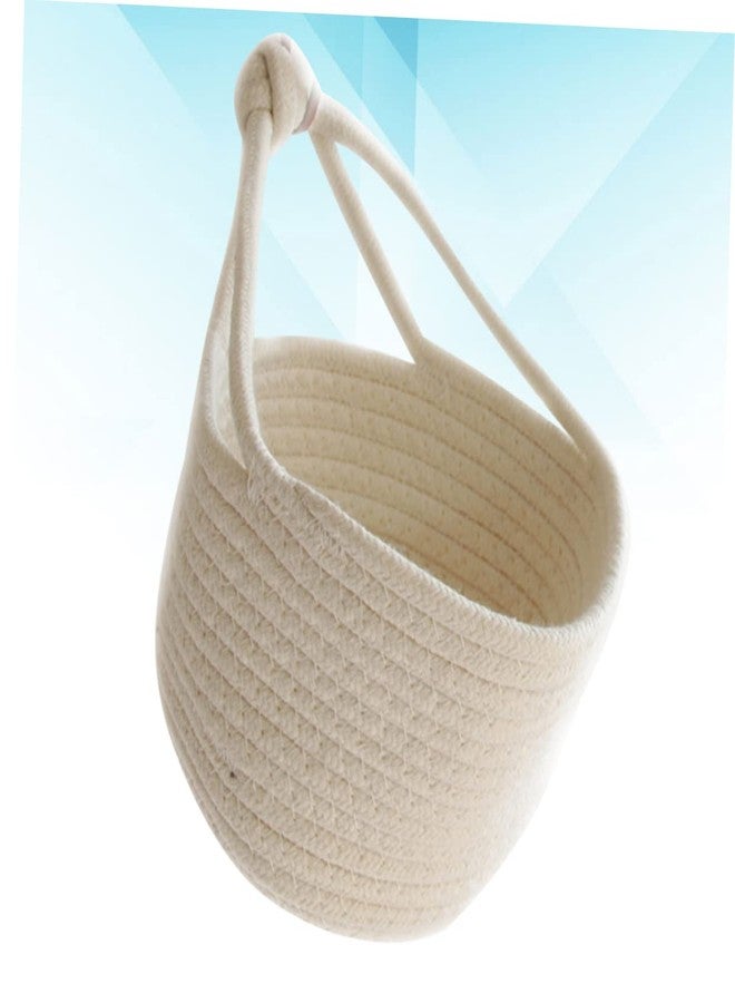 ULDIGI Hanging Cotton Rope Storage Basket 7.1 Inch Round Organizer for Kids Toys Books Sundries Nursery Wall Storage - Image 3